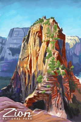 Zion National Park, Utah - Oil Painting - Angels Landing
