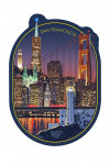 San Francisco, California - Skyline at Night - Contour