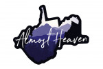West Virginia - Almost Heaven - State Silhouette & Mountains - Contour