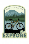 Sunriver, Oregon - Go Explore - Bike - Contour - Lantern Press Artwork