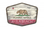 Avila Beach, California - Rustic California State Flag - Contour - Lantern Press Artwork