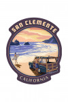 San Clemente, California - Woody on Beach - Contour - Lantern Press Artwork