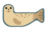 Harbor Seal - Geometric - Contour - Lantern Press Artwork