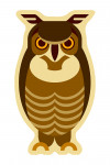 Owl - Dark Brown - Geometric - Contour - Lantern Press Artwork