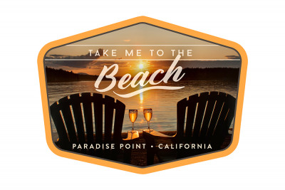 Paradise Point, California - Take Me To The Beach - Sunset View - Contour - Lantern Press Photography