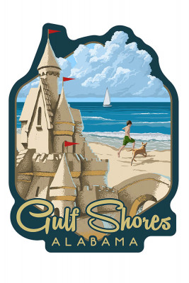 Gulf Shores, Alabama - Sandcastle - Contour - Lantern Press Artwork