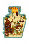 Big Sky, Montana - Geometric - Ski Resort - Contour