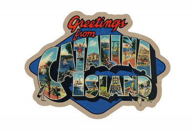 Catalina Island, California - Greetings - Contour - Vintage Postcard