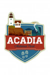 Acadia National Park, Maine - Heron & Lighthouse - Contour - Lantern Press Artwork