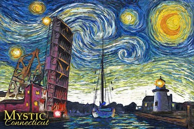 Mystic, Connecticut - Starry Night