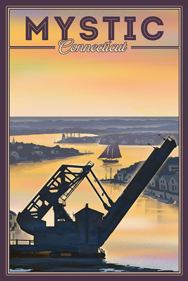 Mystic, Connecticut - Lithograph - River