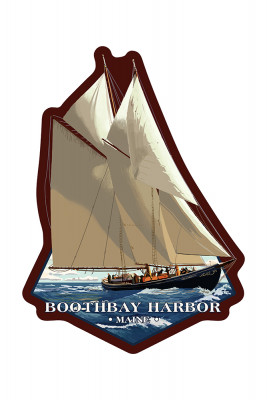 Boothbay Harbor, Maine - Bluenose II - Contour - Lantern Press Artwork