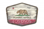 Los Osos, California - Rustic California State Flag - Contour - Lantern Press Artwork