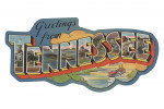 Greetings from Tennessee (Riverboat Scene) - Contour - Lantern Press Artwork