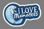 I Love Manatees - Contour - Lantern Press Artwork