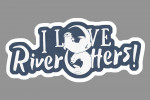 I Love River Otters - Contour - Lantern Press Artwork