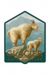 Glacier National Park, Montana - Goat & Kid - Oil Painting - Contour