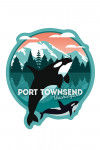 Port Townsend, Washington - Orca Whale and Calf - Vector - Contour - Lantern Press Artwork