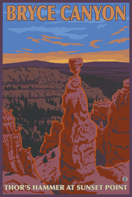 Bryce Canyon, Utah - Thor's Hammer - Lantern Press Artwork