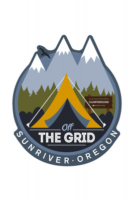 Sunriver, Oregon - Off the Grid - Tent - Contour - Lantern Press Artwork