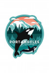 Port Angeles, Washington - Orca Whale and Calf - Vector - Contour