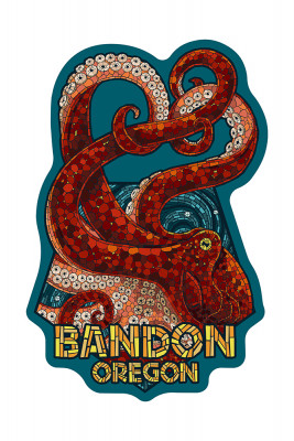 Bandon, Oregon - Octopus - Mosaic - Contour - Lantern Press Artwork
