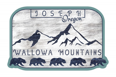 Joseph, Oregon - Wallowa Mountains - Bears & Mountains - Rustic - Contour - Lantern Press Artwork