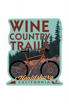 Healdsburg, California - Wine Country Trails - Contour - Lantern Press Artwork