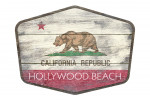 Hollywood Beach, California - Rustic California State Flag - Contour - Lantern Press Artwork