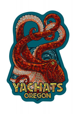Yachats, Oregon - Octopus Mosaic - Contour - Lantern Press Artwork